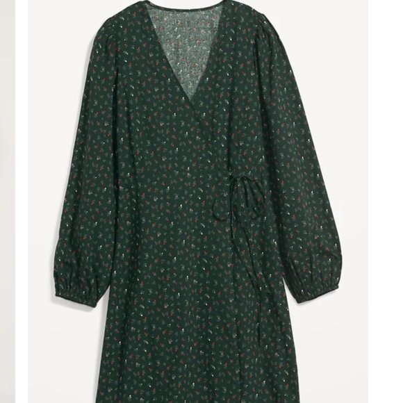 NWOT Old Navy Puff-Sleeve Mini Wrap Dress | Small Petite - Picture 3 of 3